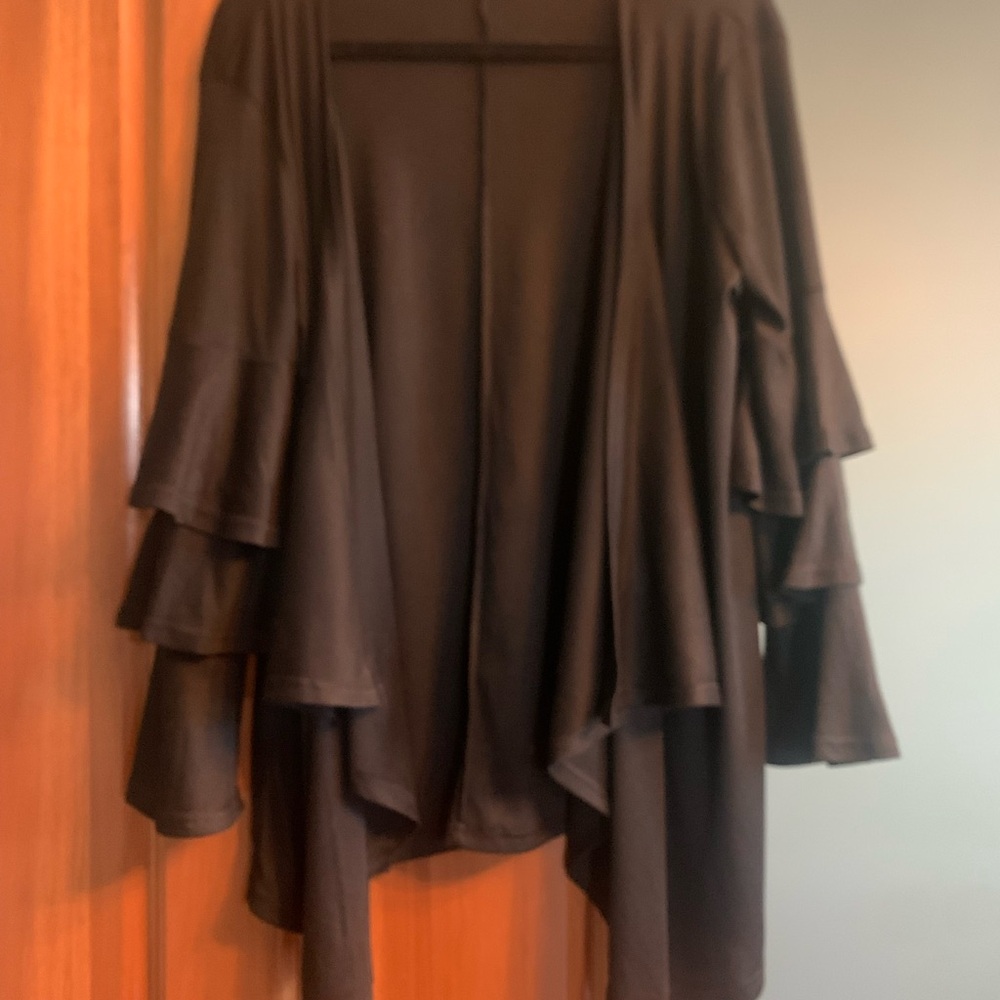 She and Sky black cardigan with ruffle sleeves
